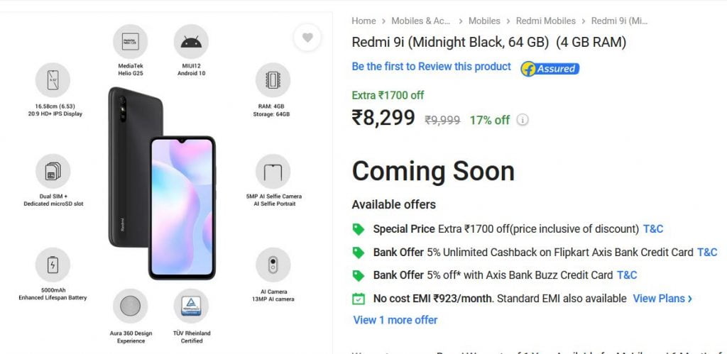 Today at 12 noon Start the First sale of Redmi 9i, What’s the specialty of this phone? Redmi 9i