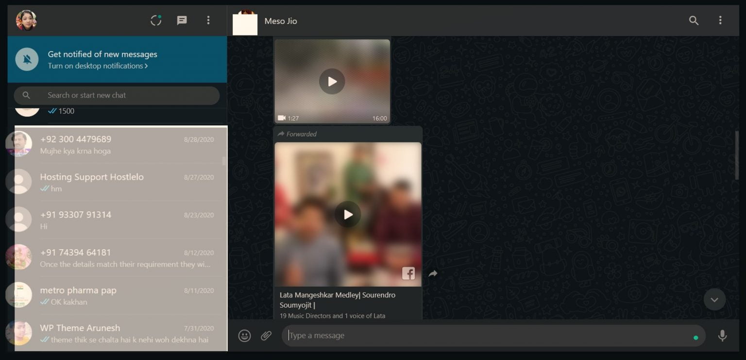 WhatsApp Web newly features
