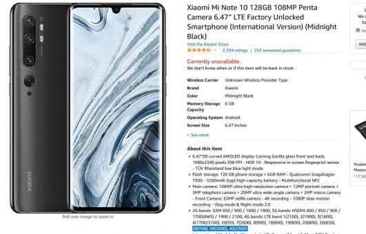 Specifications of Redmi Note 10