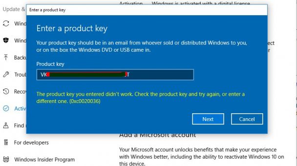 How to find and activate product key in Windows 10